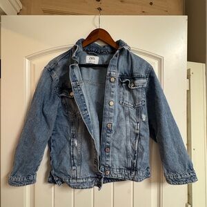 Zara Light Blue Kids Denim Jacket with Button Front